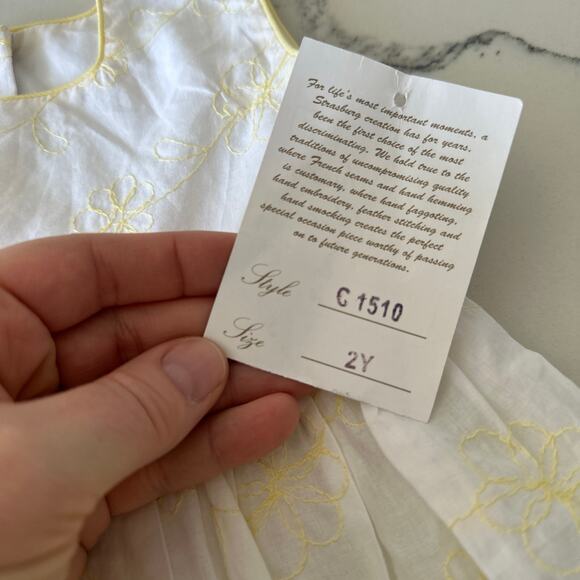 Strasburg Children Yellow Embroidered Dress with Bloomers - 2T - Picture 5 of 6